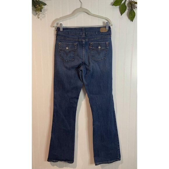 Levis 526 Slender Bootcut Jeans 6M Womens Mid-Rise Dark Wash Stretch Denim - Picture 2 of 12